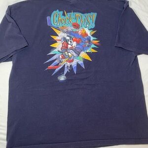 VTG Big Dogs Check This Hockey Print T-Shirt Adult 3X Dark Blue USA Made